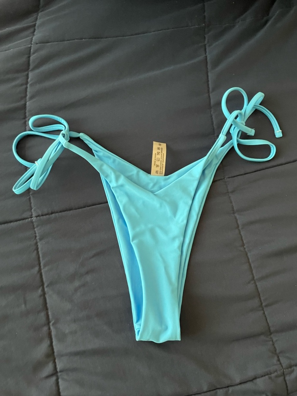 SHEIN XS blue tie bikini bottoms